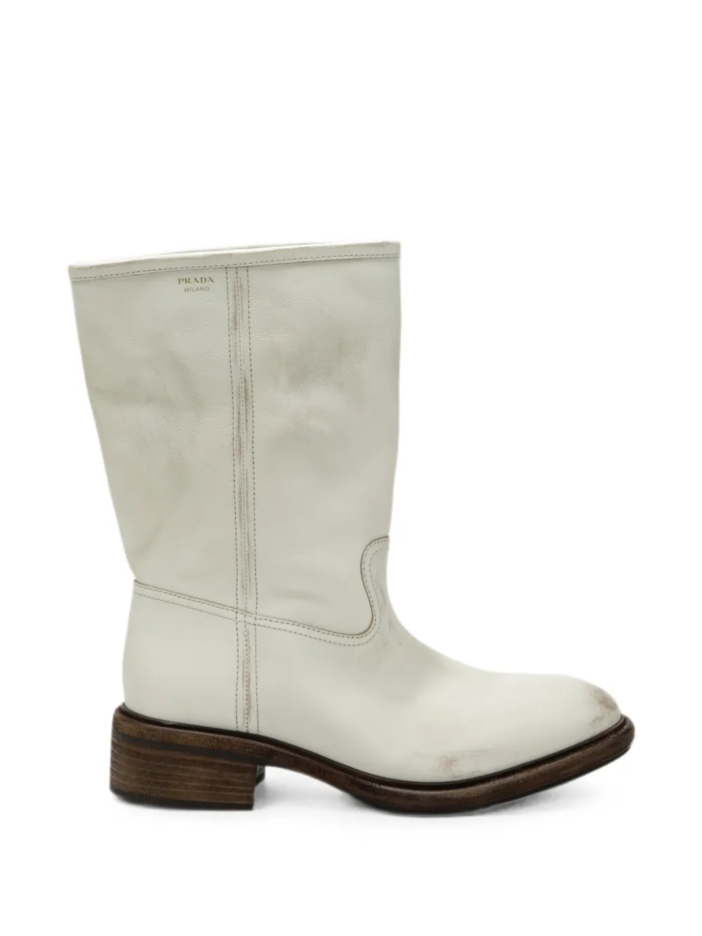 Prada Leren laarzen Beige