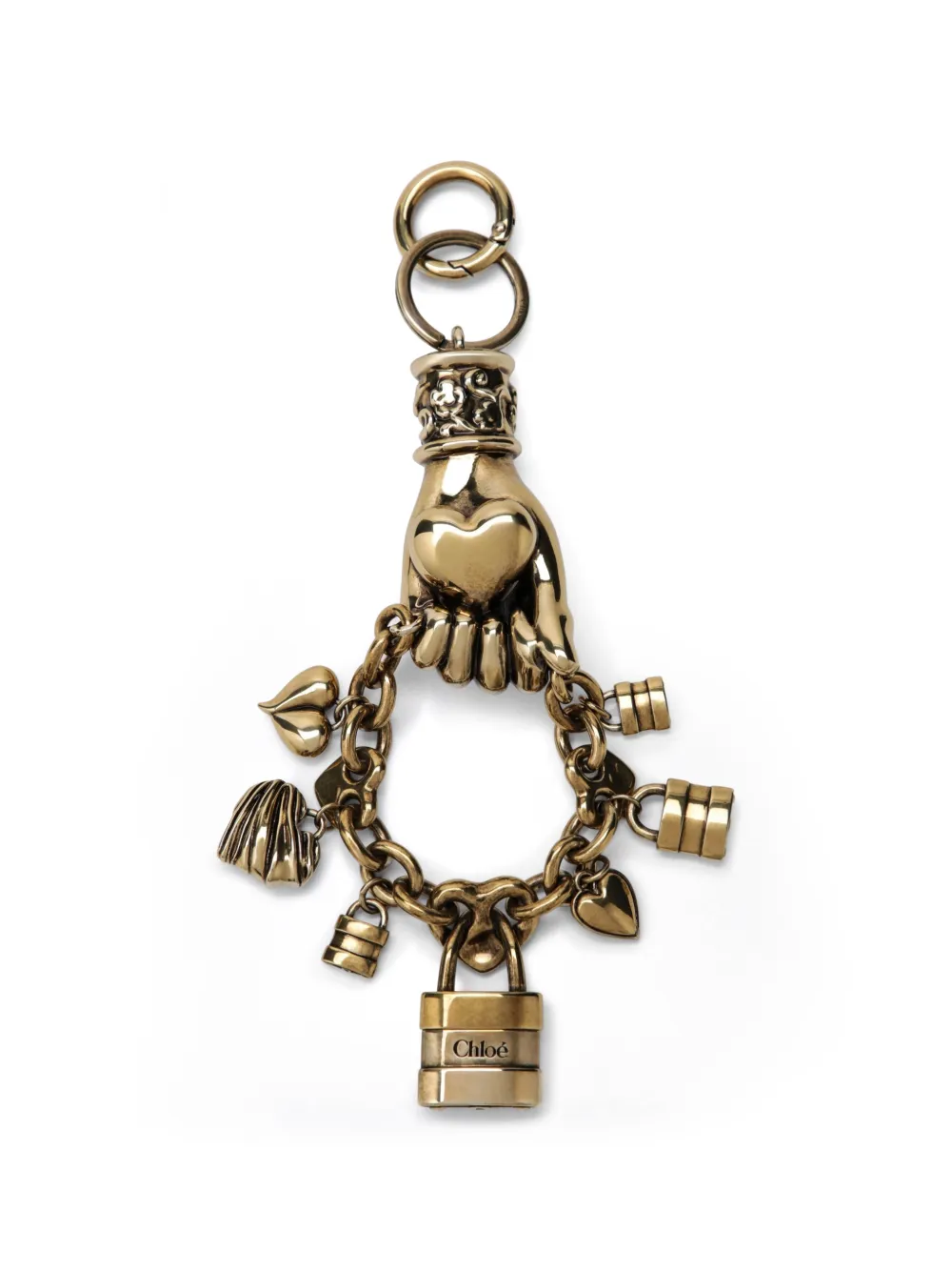 Chloé Schlüsselanhänger mit Anhänger und Handmotiv - Gold