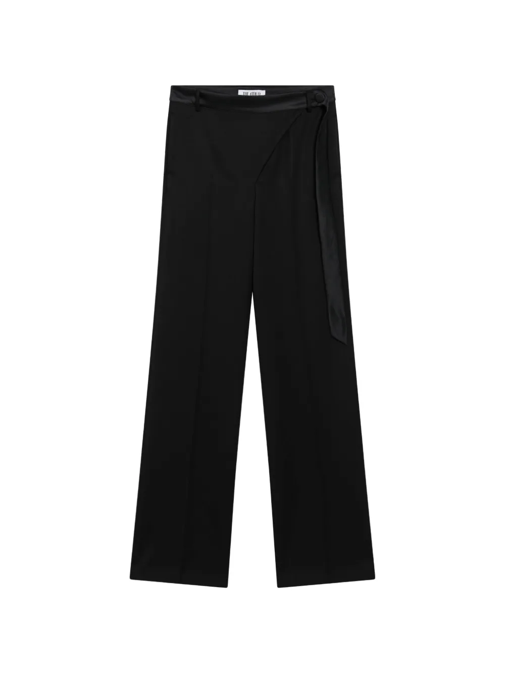 The Attico wrap-effect panel wool trousers - Nero