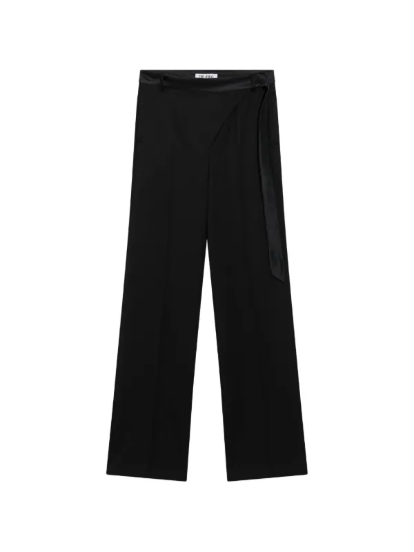 The Attico Wrap-effect Panel Wool Trousers in Black