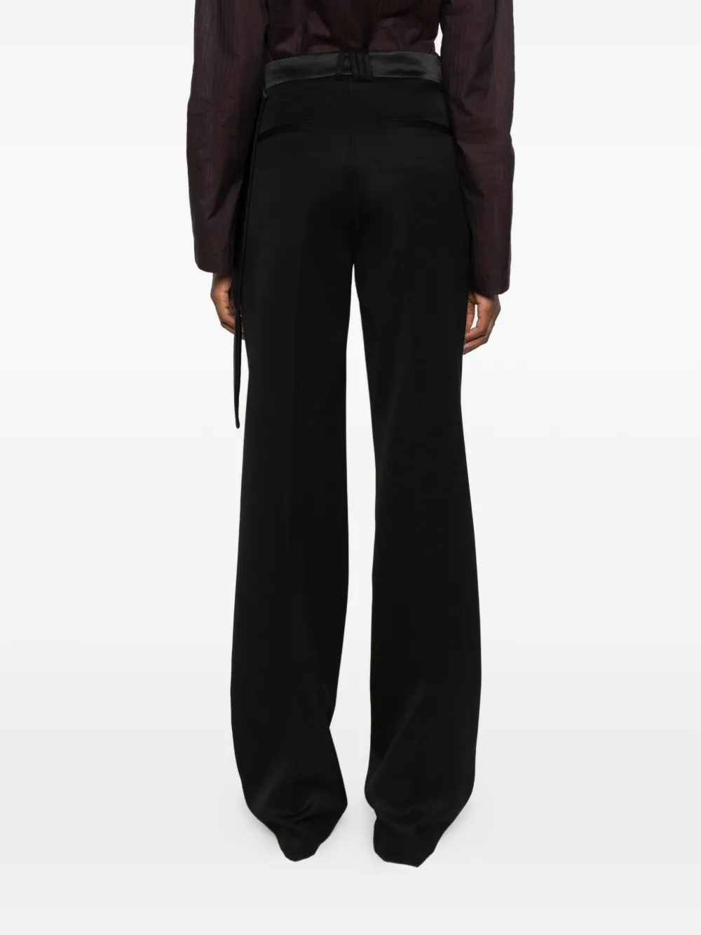 The Attico Wollen broek met wikkel-effect Zwart