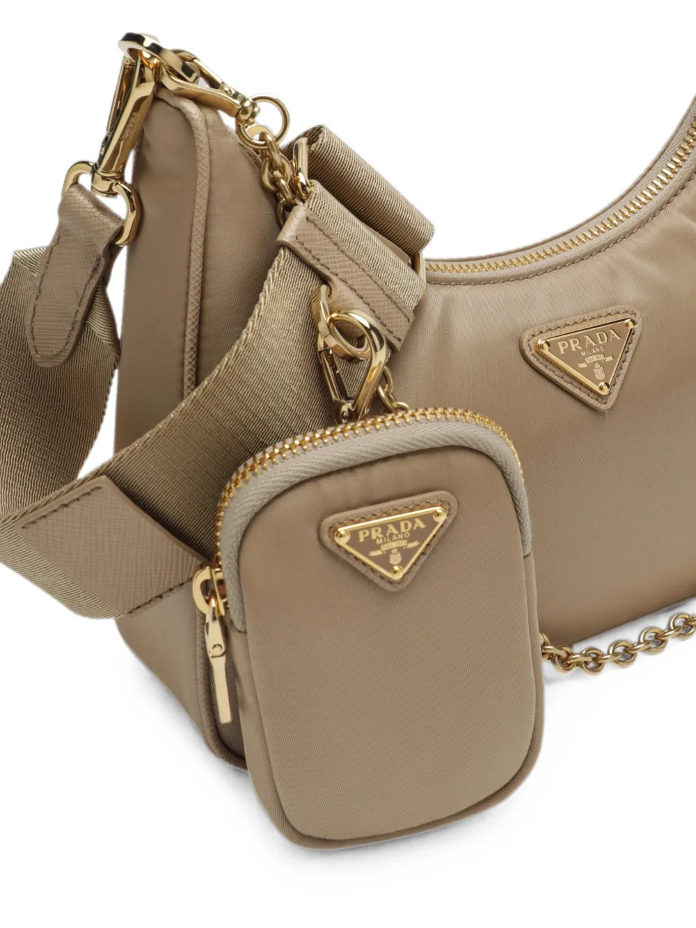 Prada Re-Edition 2005 schoudertas Beige