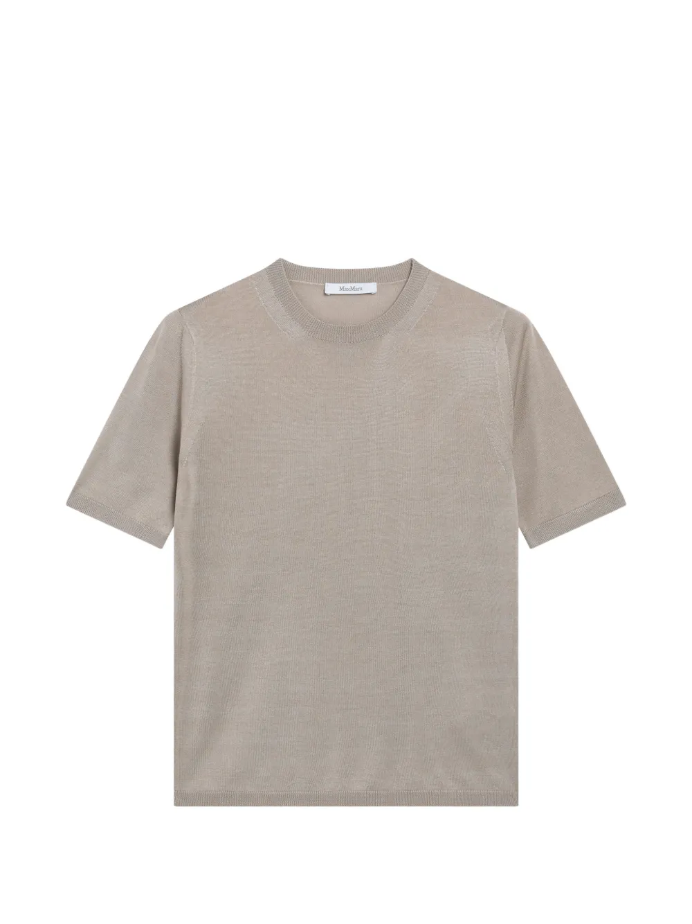 Max Mara T-shirt a maniche corte in maglia fine - Toni neutri