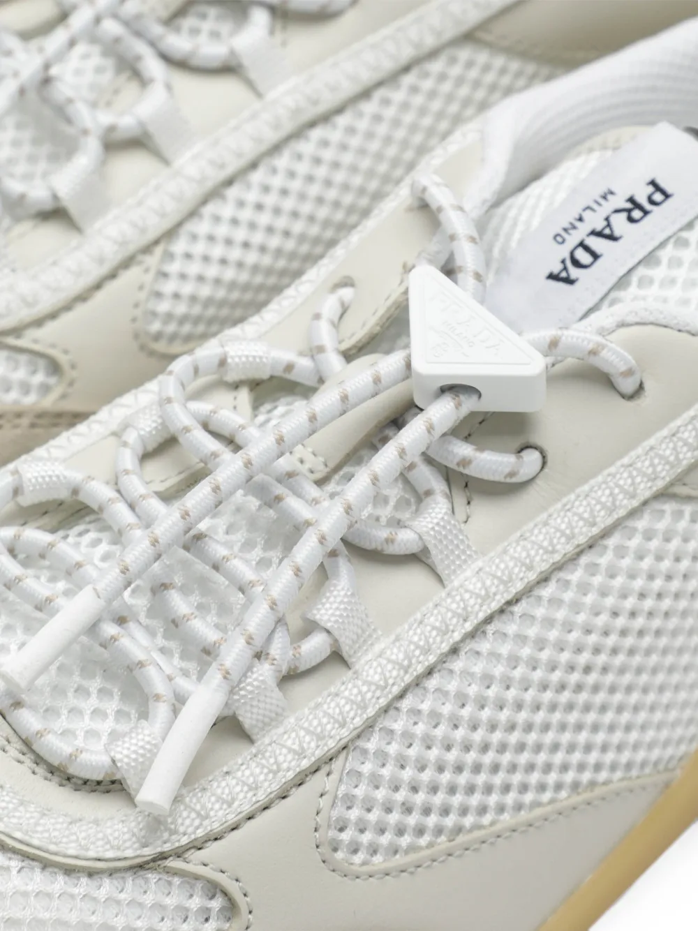 Prada Speedrock mesh stof sneakers Wit