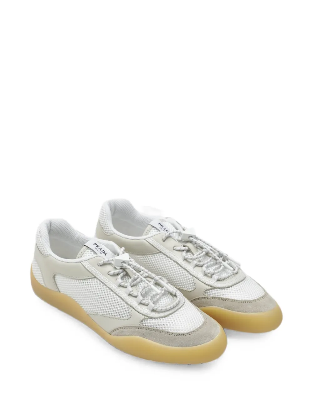 Prada Speedrock mesh stof sneakers Wit
