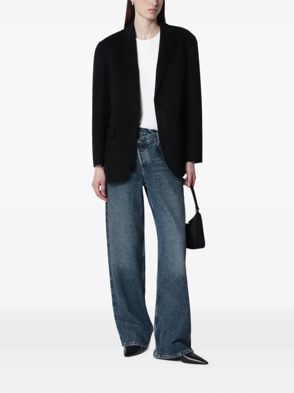 ANINE BING Blazer met enkele rij knopen Zwart