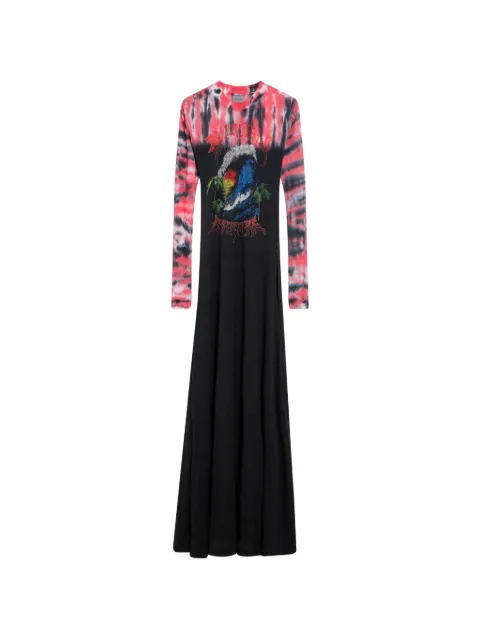 Balenciaga Extreme tie-die long-sleeve dress in black