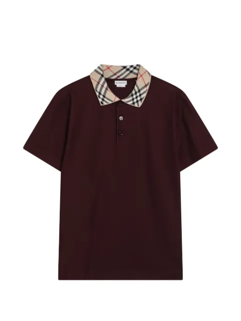 Burberry Check-collar cotton polo shirt