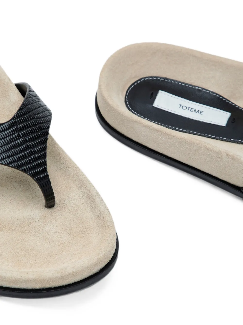 TOTEME Swift lizard-effect leather sandals Beige
