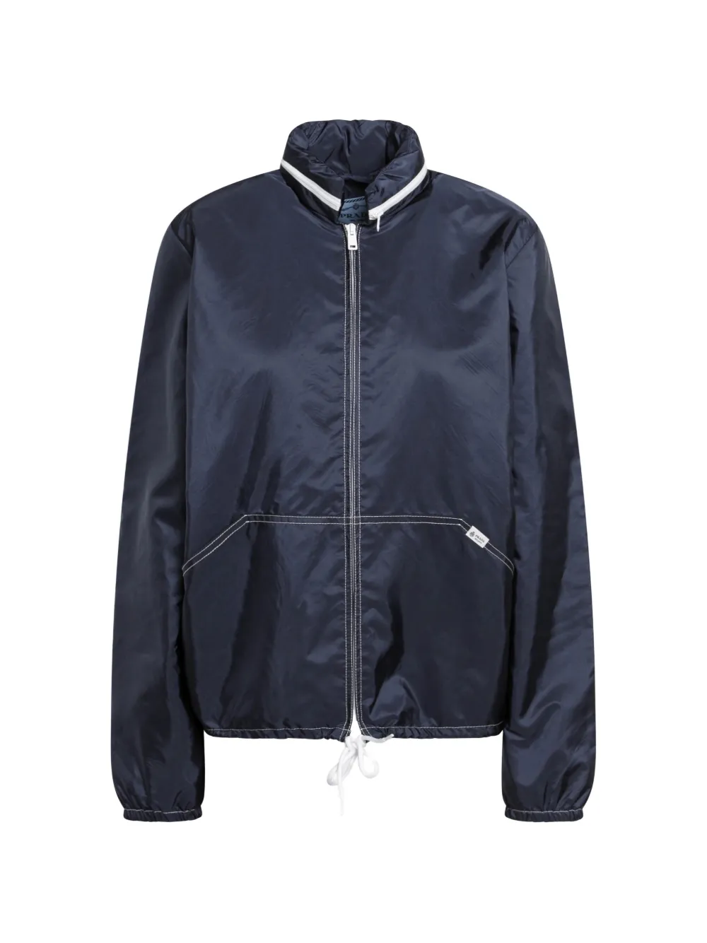 Prada contrast-stitch zip-up jacket - Blu