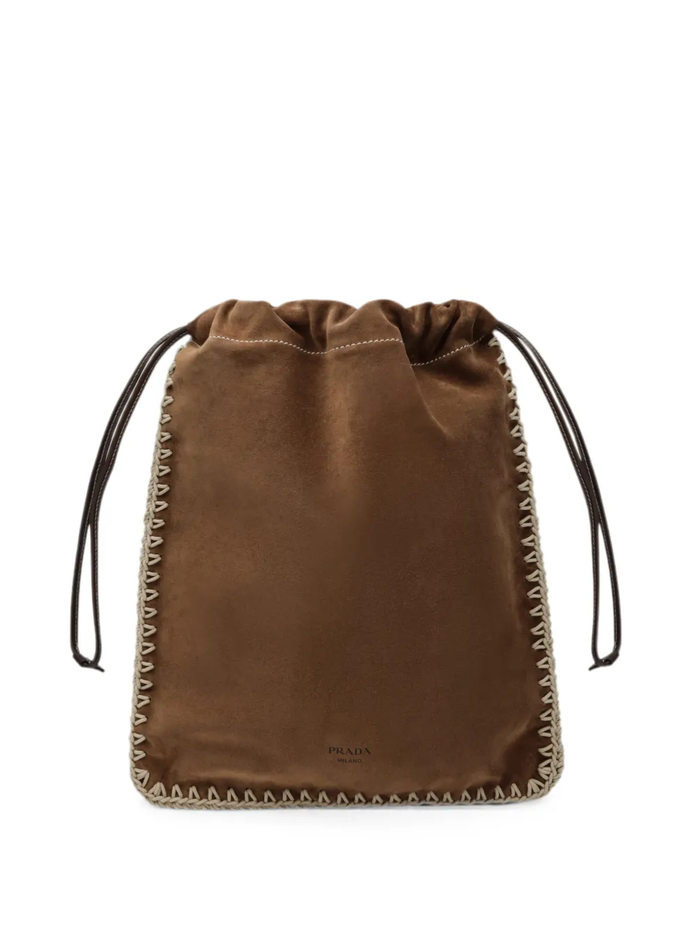 Prada Wish Beuteltasche aus Wildleder - Braun