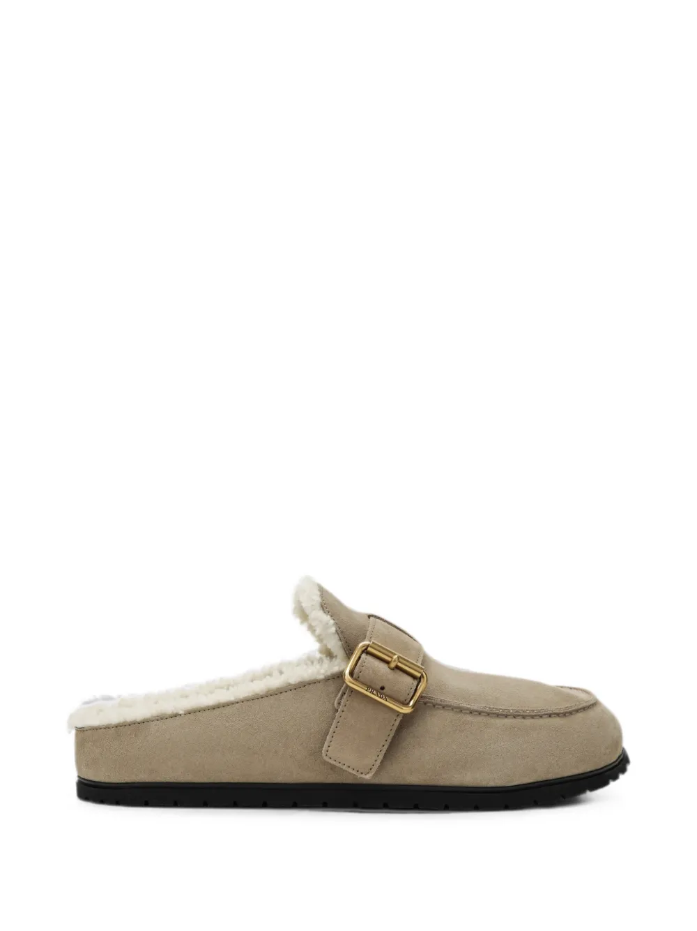 Prada Slipper mit Shearling-Futter - Nude