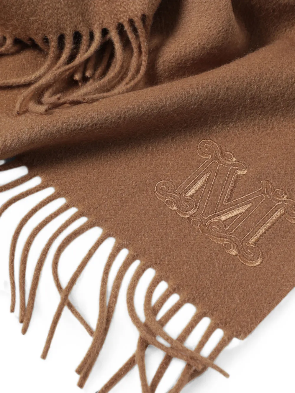 Max Mara Kasjmier sjaal met franje Beige