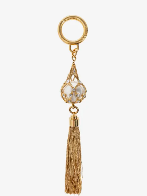 Balmain crystal-embellished tassel keyring