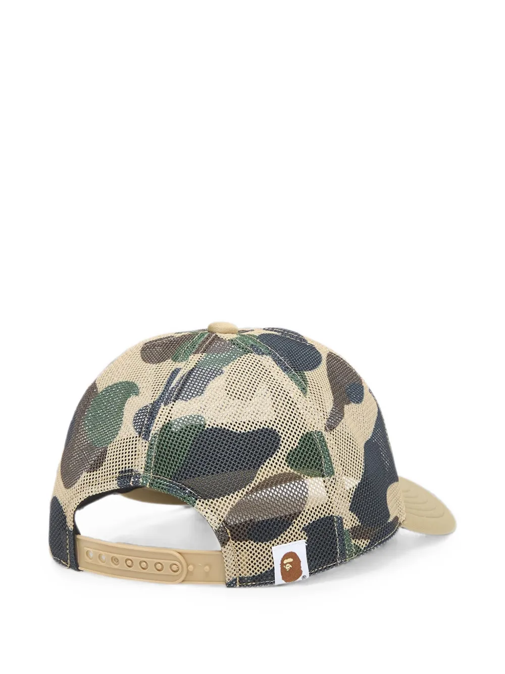 A BATHING APE Honkbalpet met logopatch Beige