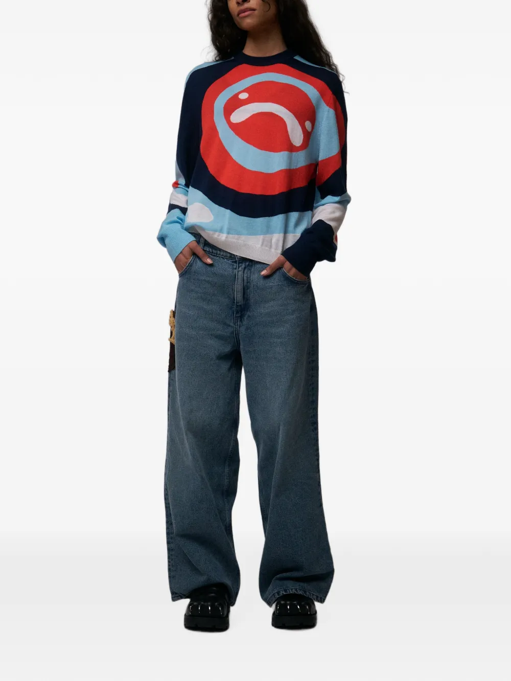 Charles Jeffrey Loverboy Smiley trui Blauw