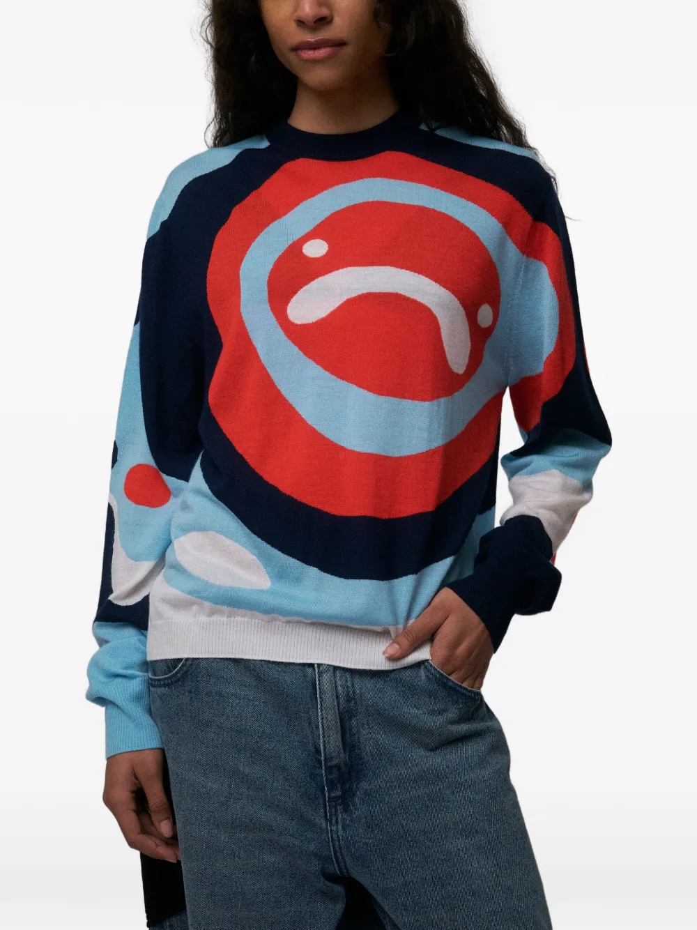Charles Jeffrey Loverboy Smiley trui Blauw
