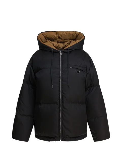 Prada Re-Nylon logo-plaque coat