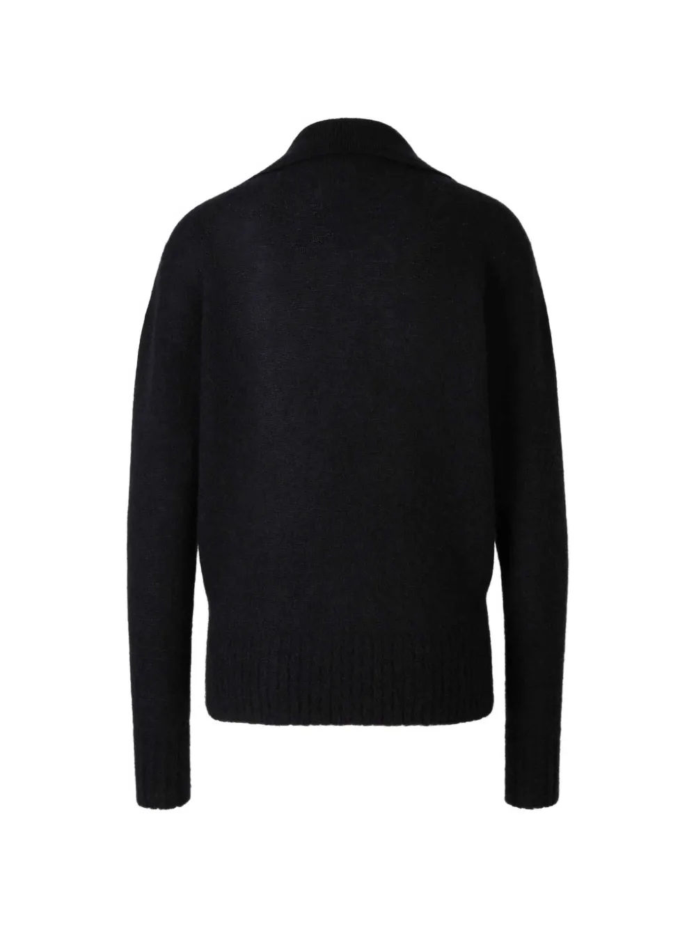 TOM FORD Ultrasoft Cashmere-silk Oversized Open Polo Collar Sweater in Black, view 2