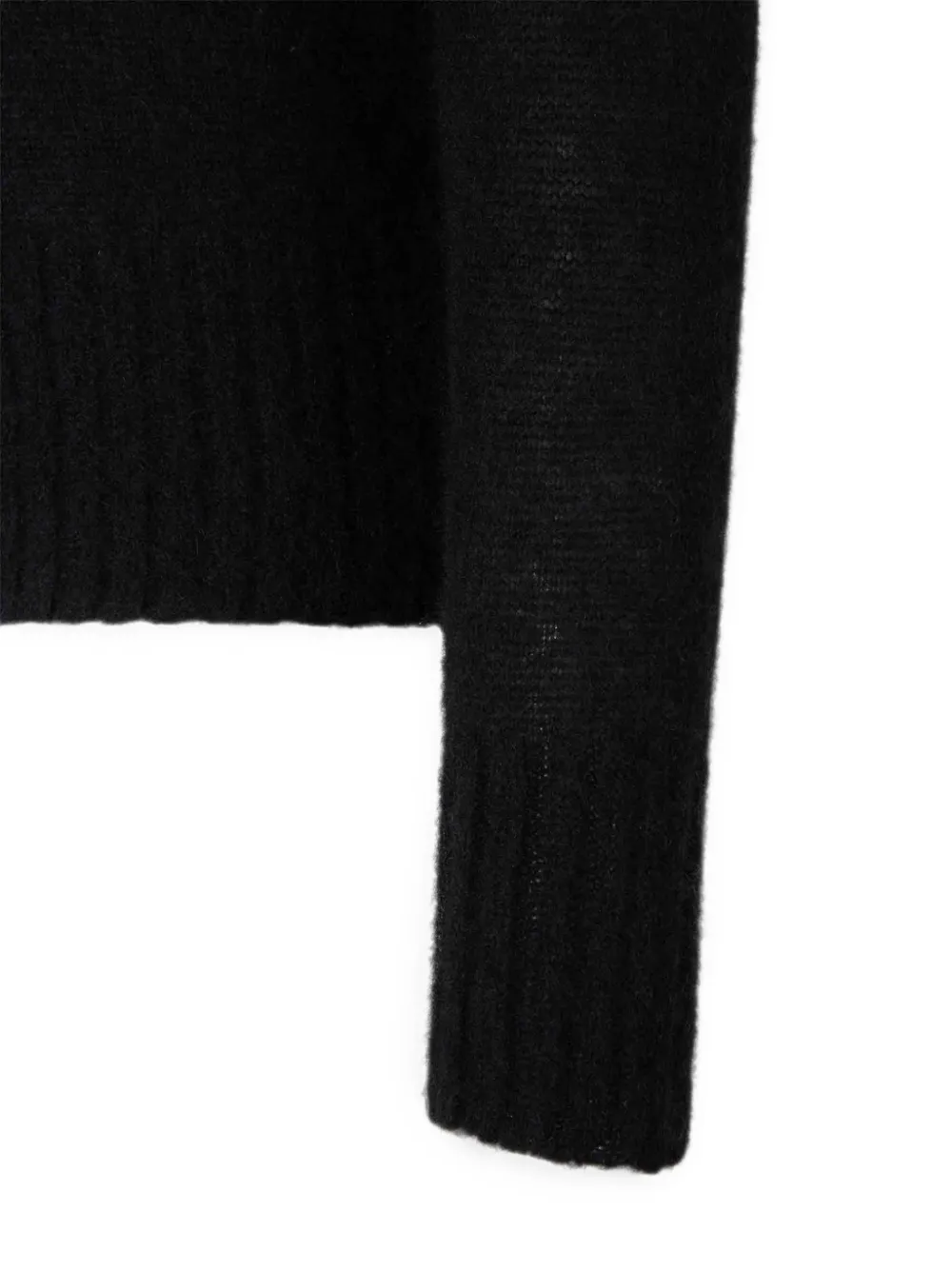 TOM FORD Ultrasoft Cashmere-silk Oversized Open Polo Collar Sweater in Black, view 3