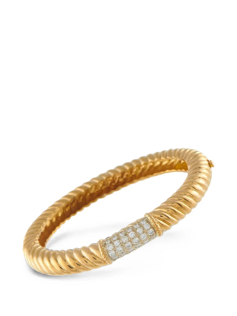 Van Cleef & Arpels Pre-Owned diamond textured bracelet - Gold