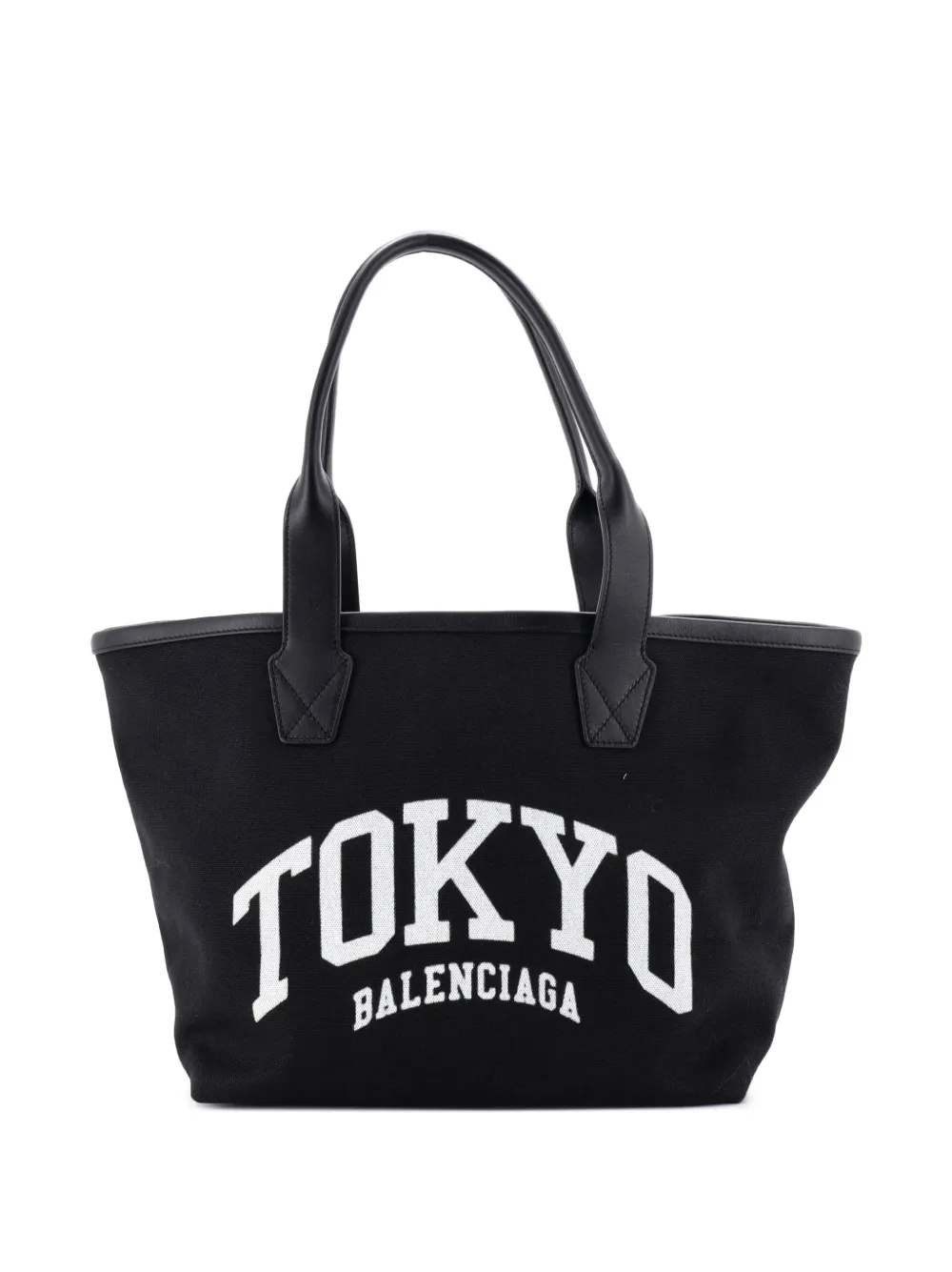 Balenciaga Pre-Owned Kleiner Cities Jumbo Canvas-Tote Bag mit Print - Schwarz