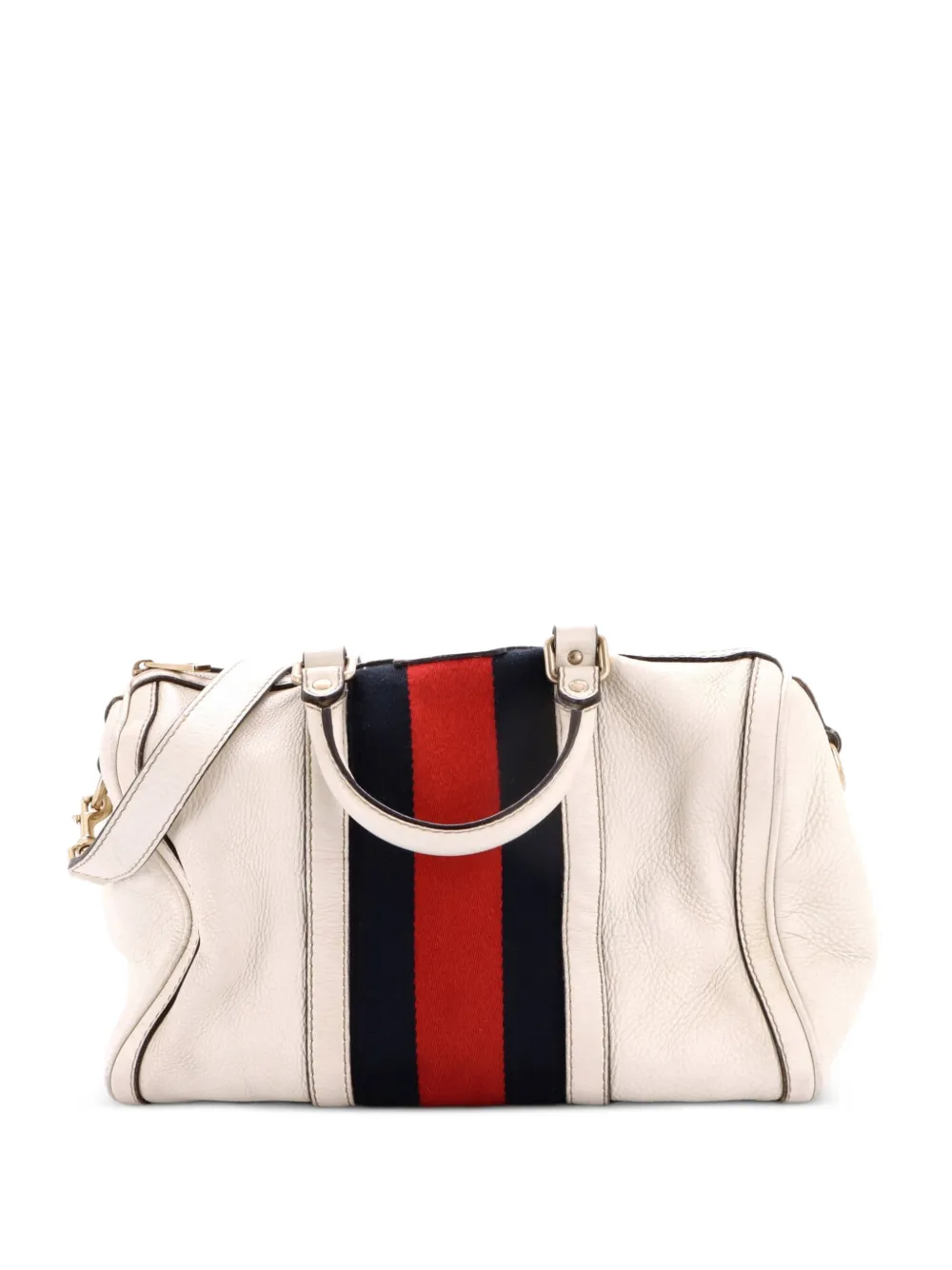Gucci Pre-Owned Mittelgroße Vintage Web Boston Satchel-Tasche - Weiß