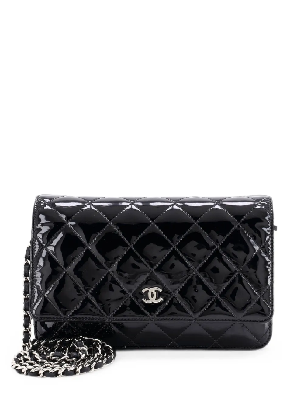 CHANEL Pre-Owned Wallet on Chain Quilted Patent crossbody bag - Nero