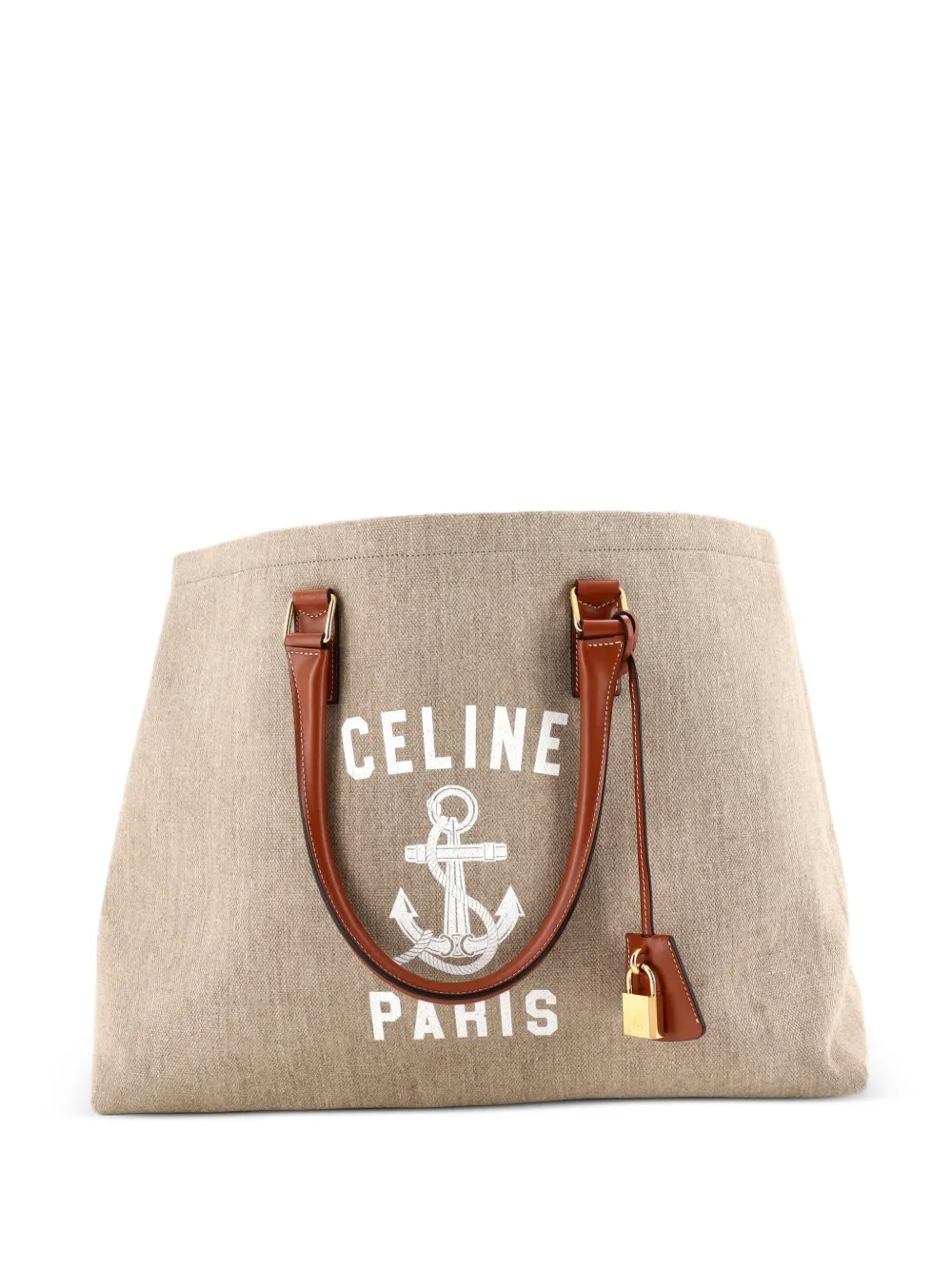Celine Pre-Owned St. Tropez Horizontal Cabas Canvas with Leather tote bag - Neutrals