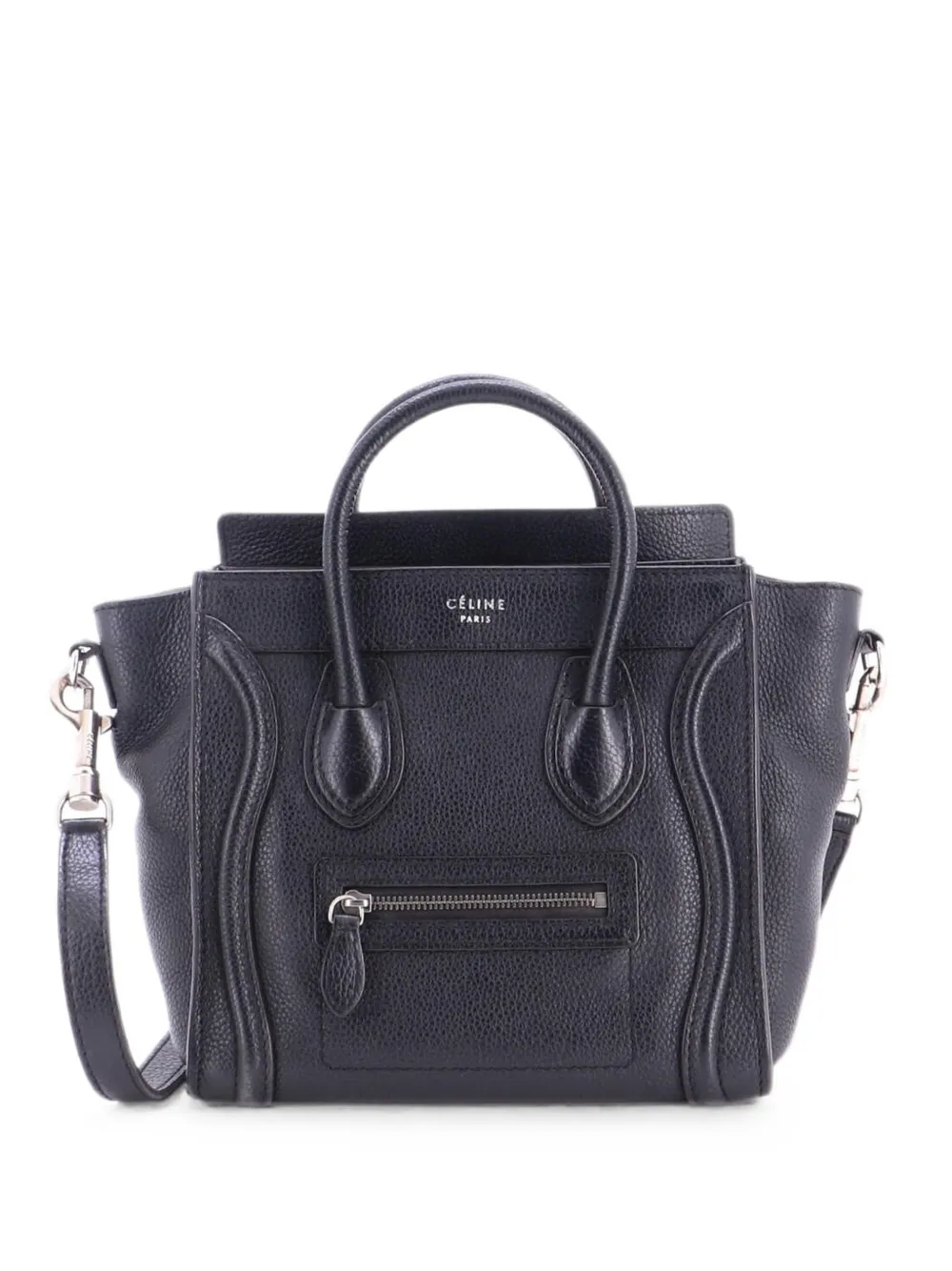 Celine Pre-Owned Luggage Bag Grainy Leather Nano crossbody bag - Nero
