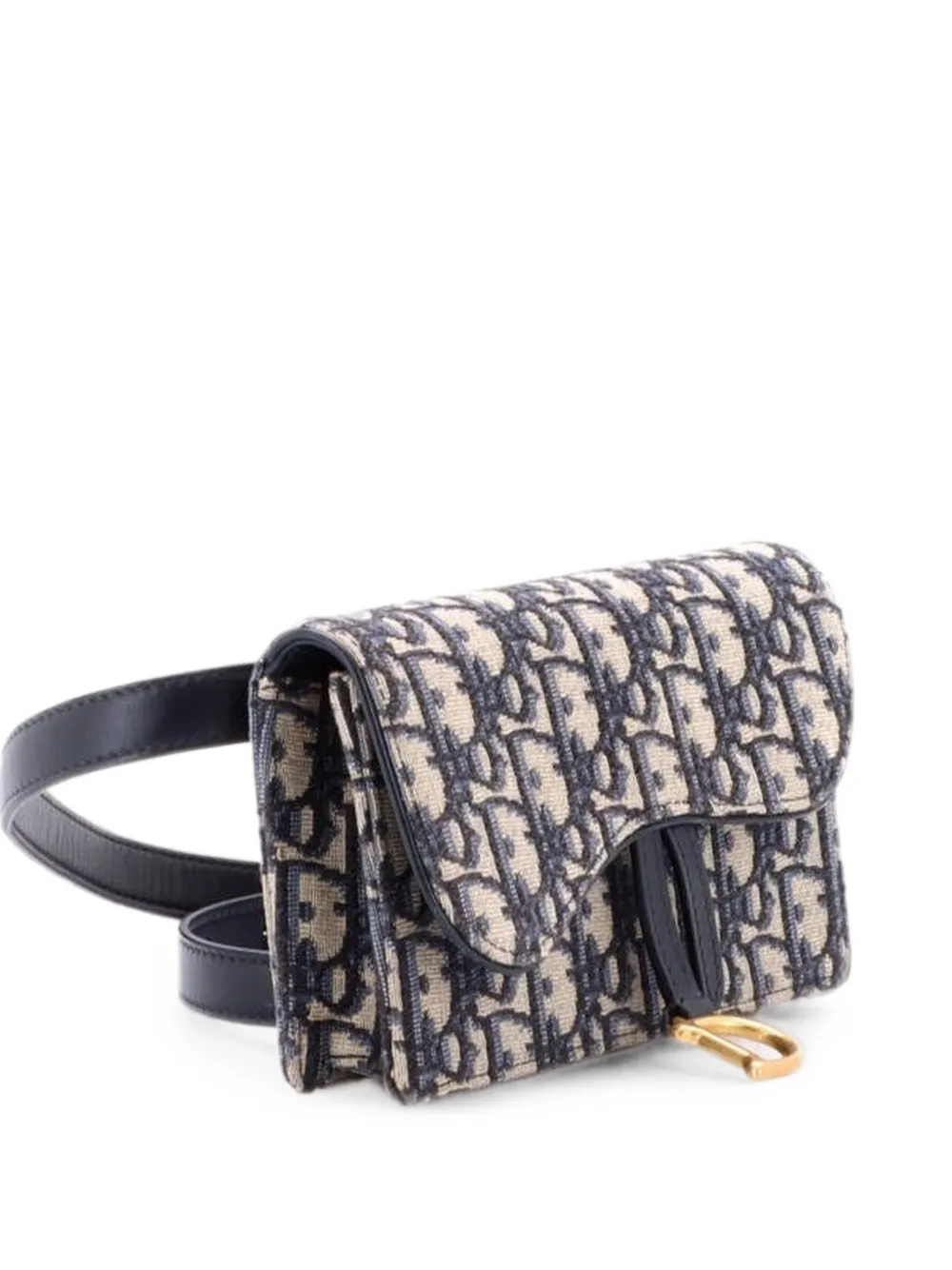 Christian Dior Pre-Owned Saddle Rectangular Oblique Canvas belt bag - Blu
