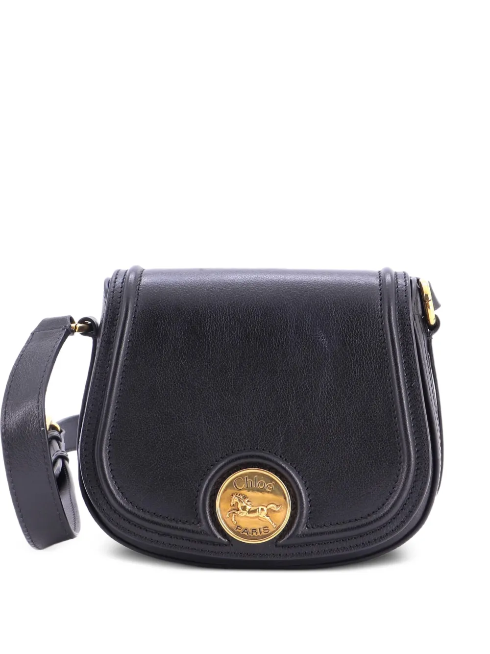 Chloé Pre-Owned Horse Medal Saddle Bag Leather shoulder bag - Black