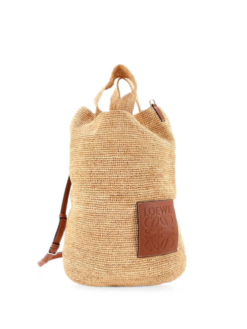 Loewe Pre-Owned Slit Straw Large tote bag - Toni neutri