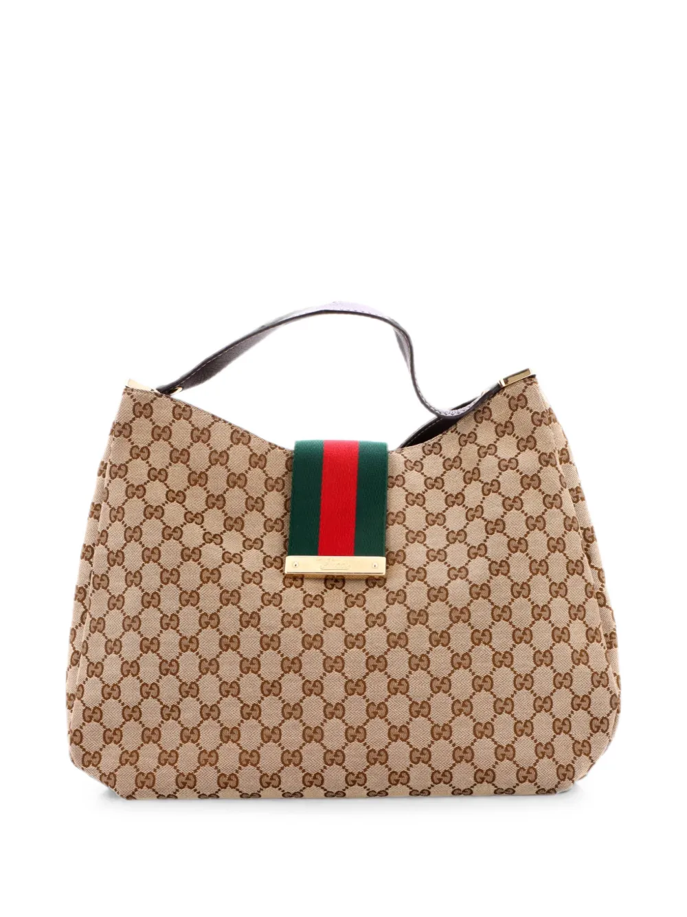 Gucci Pre-Owned New Ladies Web GG Canvas Large hobo bag - Brown