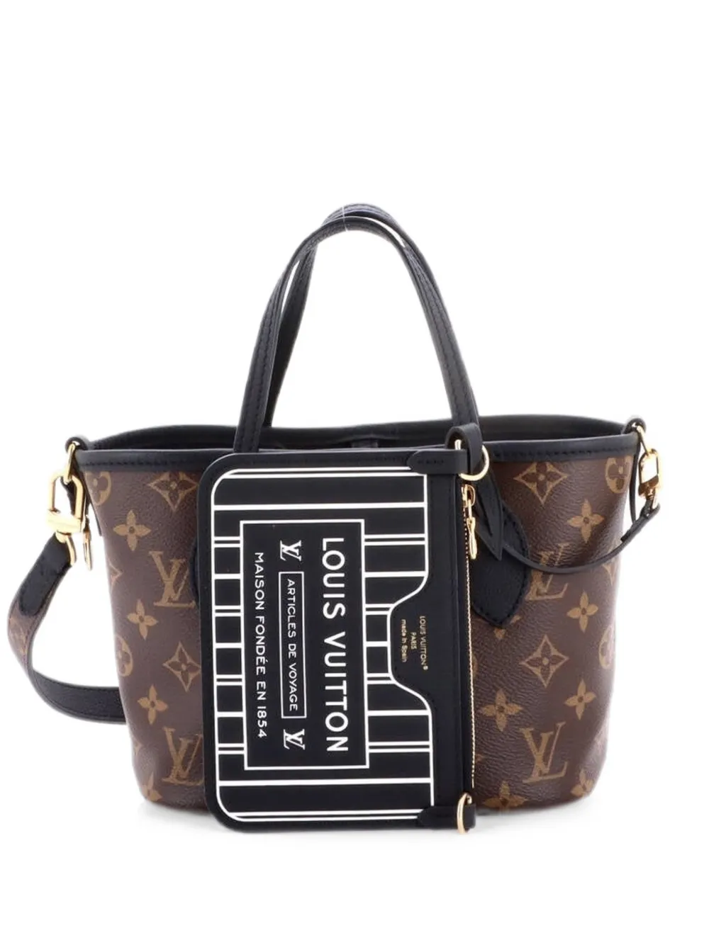Louis Vuitton Pre-Owned Neverfull Bandouliere Inside Out Monogram Canvas and Leather BB tote bag - Nero