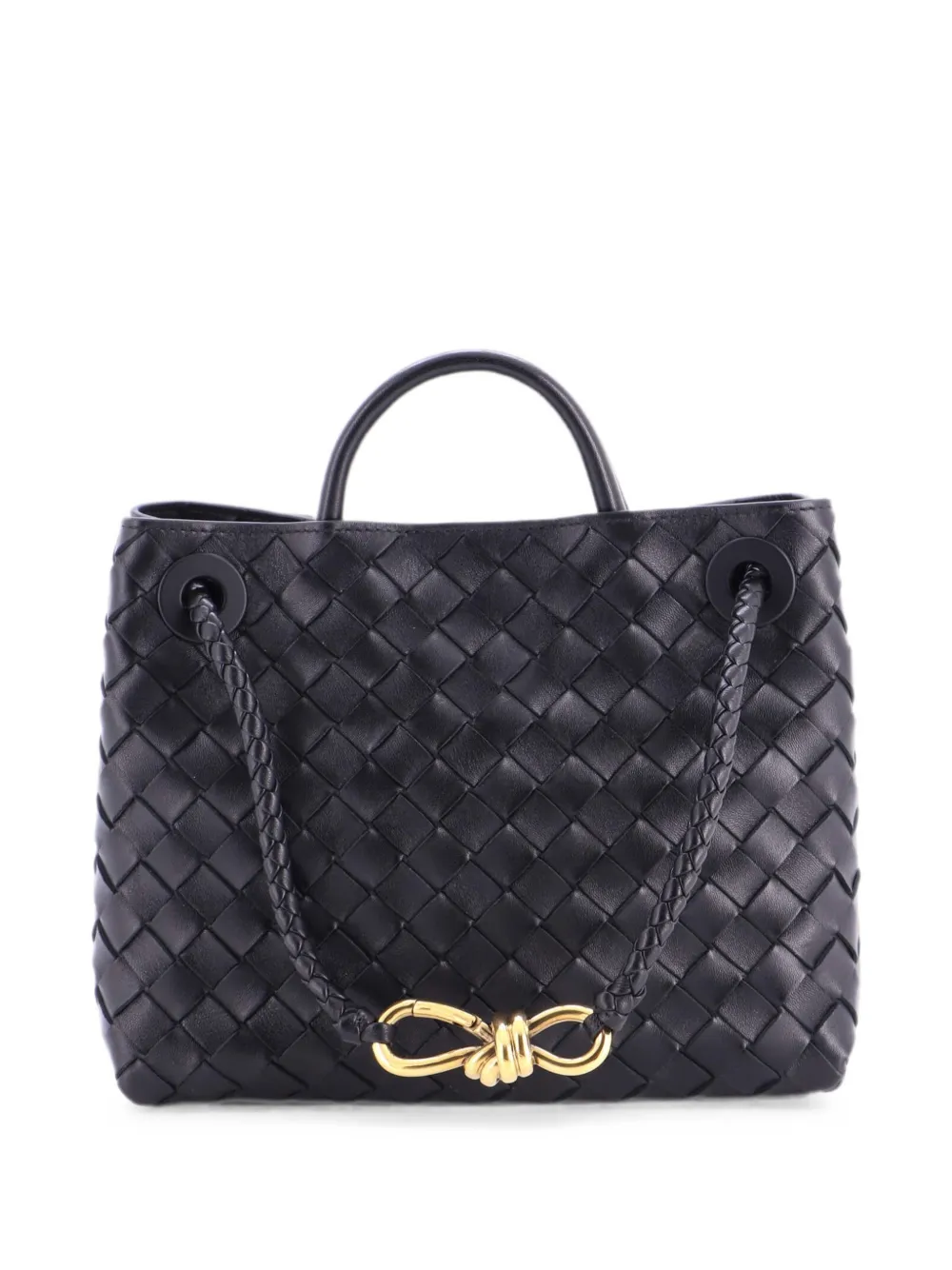 Bottega Veneta Pre-Owned Andiamo Top Handle Bag Intrecciato Nappa Small satchel - Nero