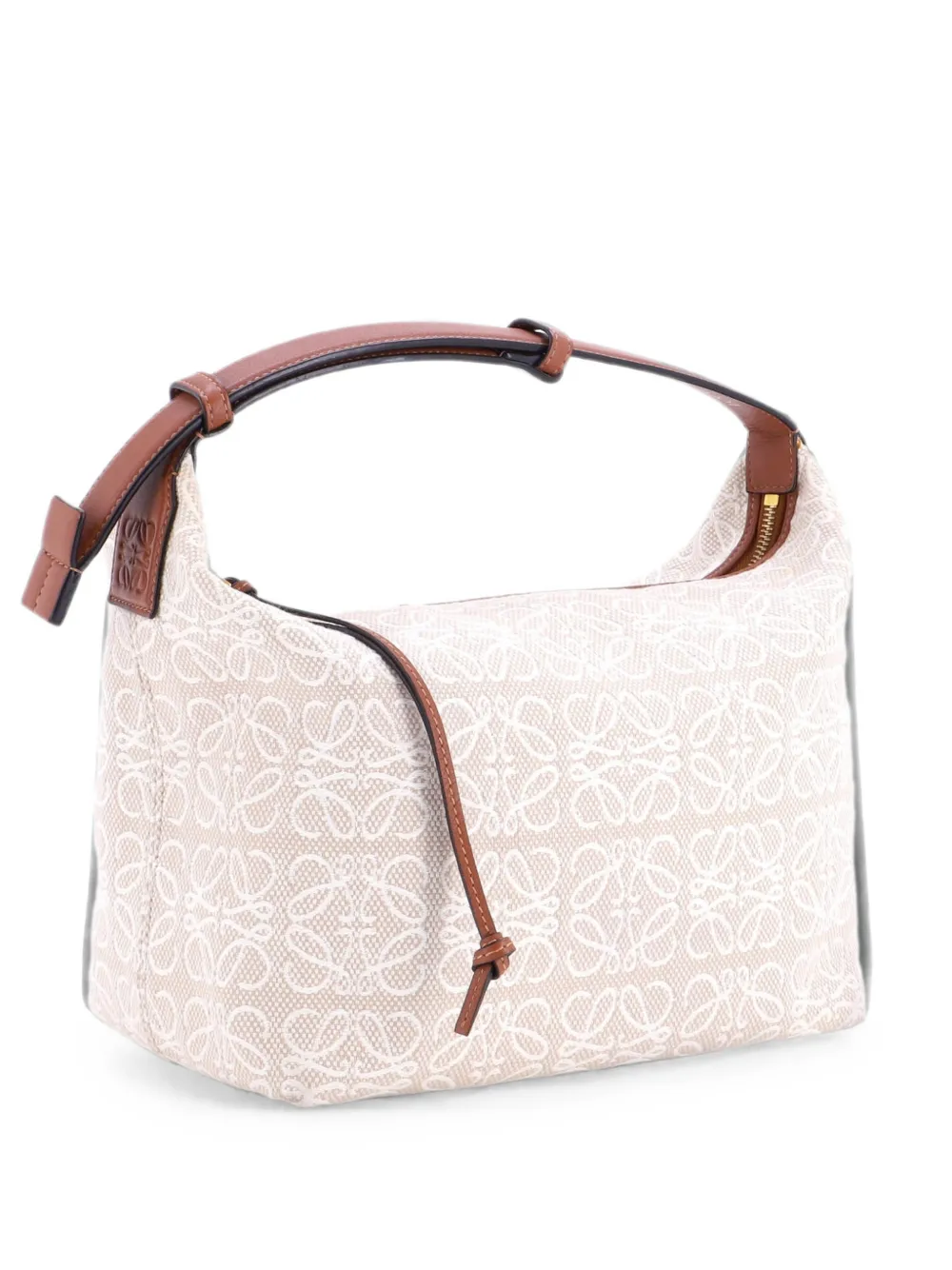 Loewe Pre-Owned Cubi Anagram Jacquard Medium hobo bag - Toni neutri
