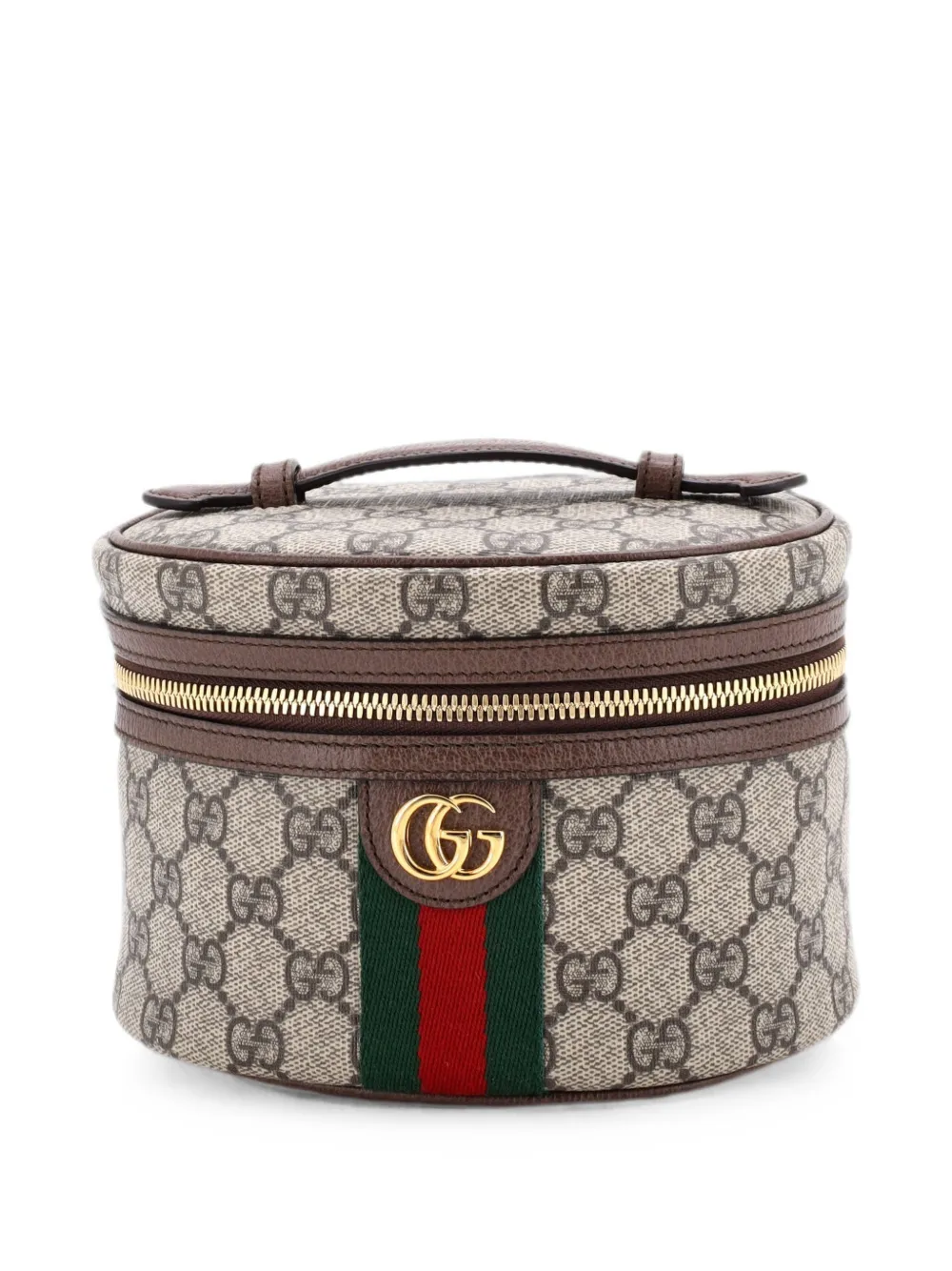 Gucci Pre-Owned Ophidia Top Handle Cosmetic Case GG Coated Canvas Mini pouch - Marrone
