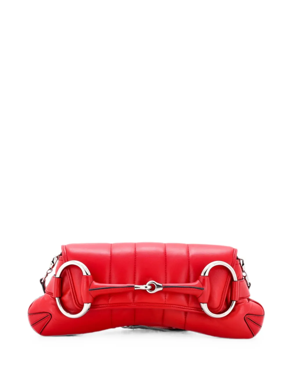 Gucci Pre-Owned Horsebit Chain Shoulder Bag Vertical Quilted Leather Medium clutch bag - Rosso
