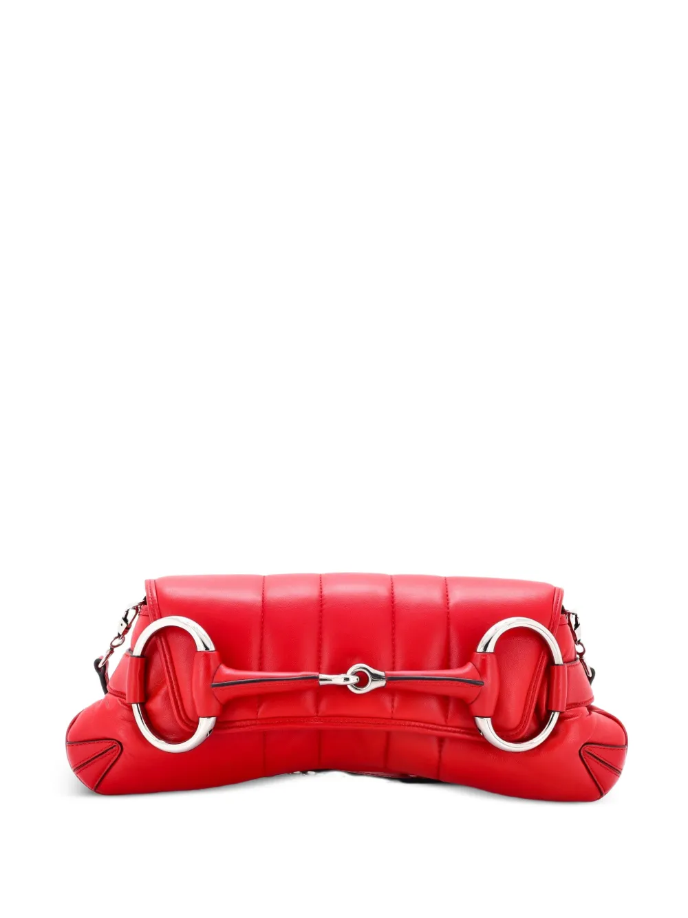Gucci Pre-Owned Mittelgroße Horsebit Clutch mit Steppung und Kette - Rot