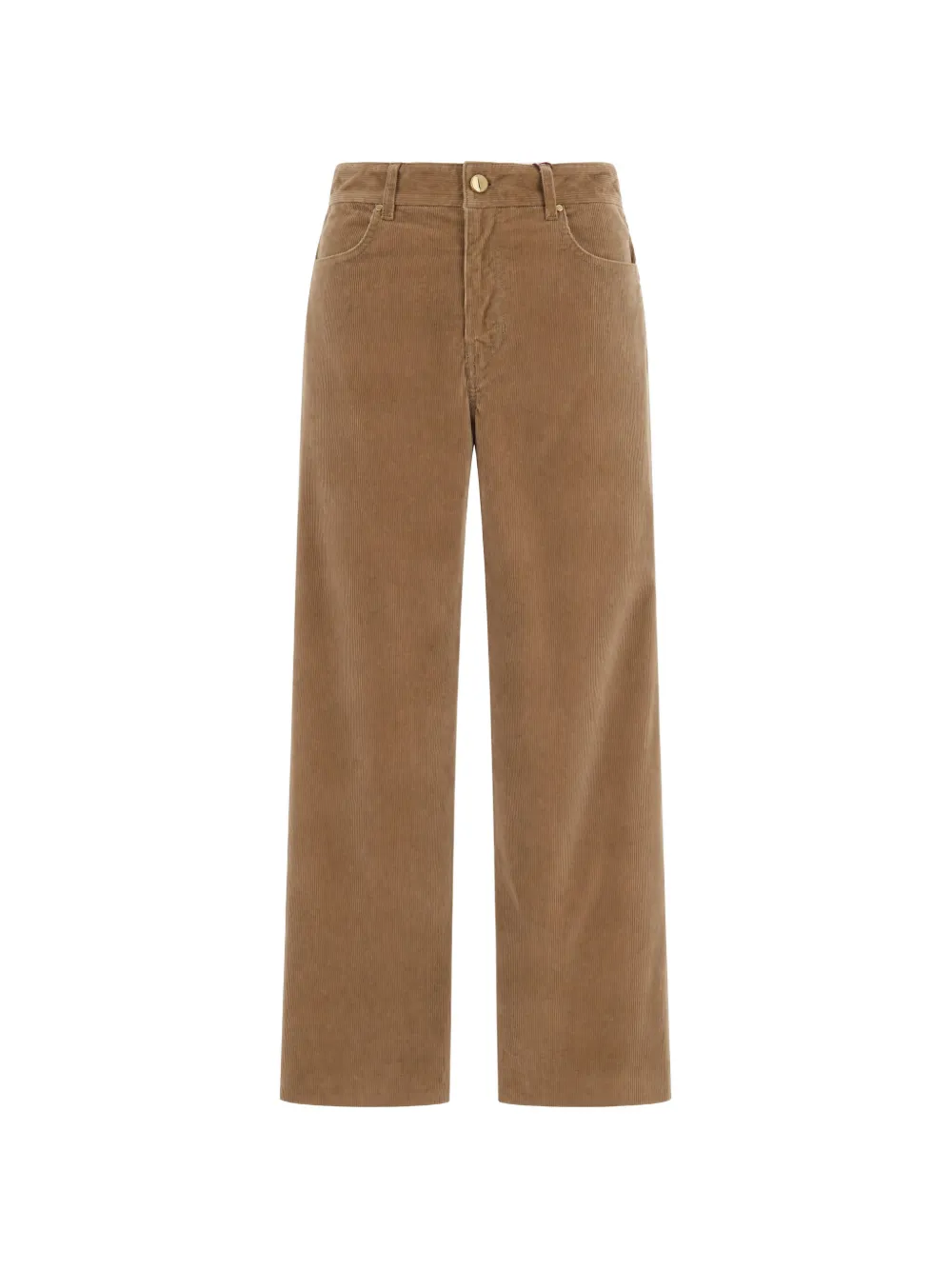 Max Mara Stretch ribfluwelen straight broek Bruin
