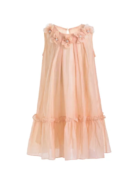 Mimi Tutu floral-applique ruffled dress