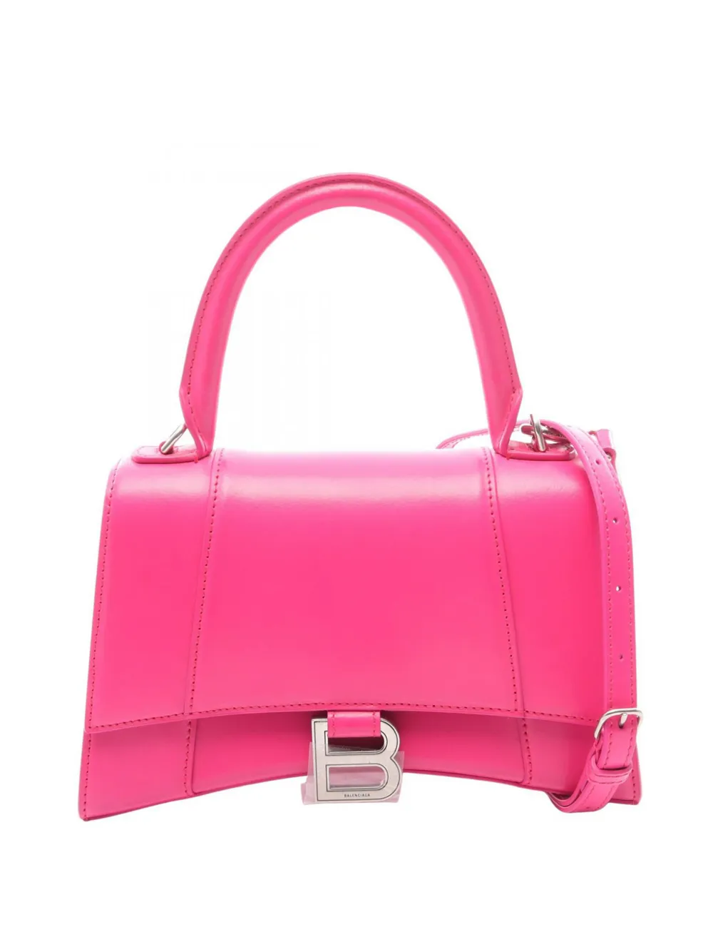 Balenciaga Pre-Owned 2020 Small Shiny Box Calfskin Hourglass Top Handle Bag satchel - Rosa