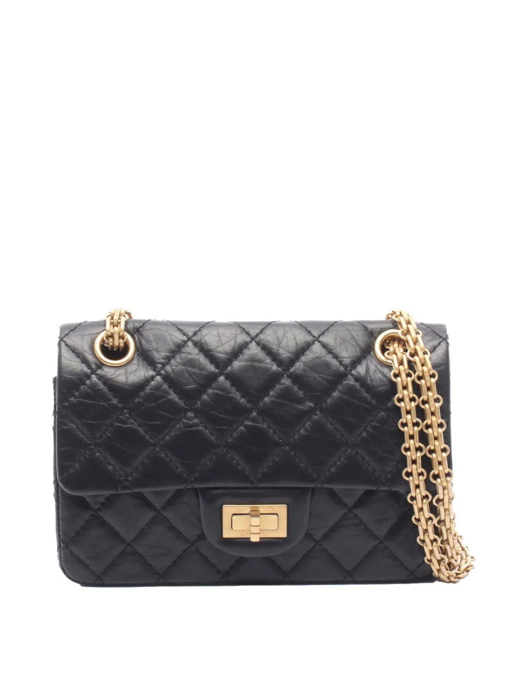 CHANEL Pre-Owned 2019 Quilted Aged Calfskin Reissue 2.55 Single Flap 224 shoulder bag - Nero