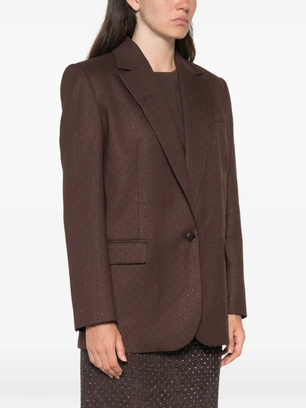 Maje Blazer verfraaid met stras Bruin