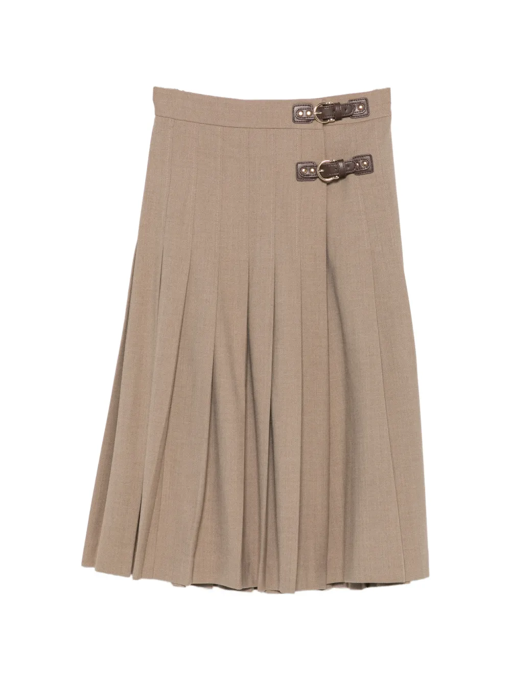 Maje buckle-detail midi pleated skirt - Toni neutri