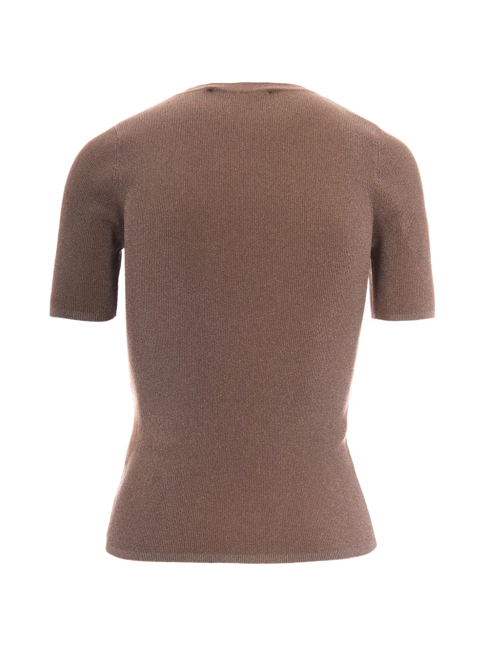 Max Mara Geribbeld metallic T-shirt Beige