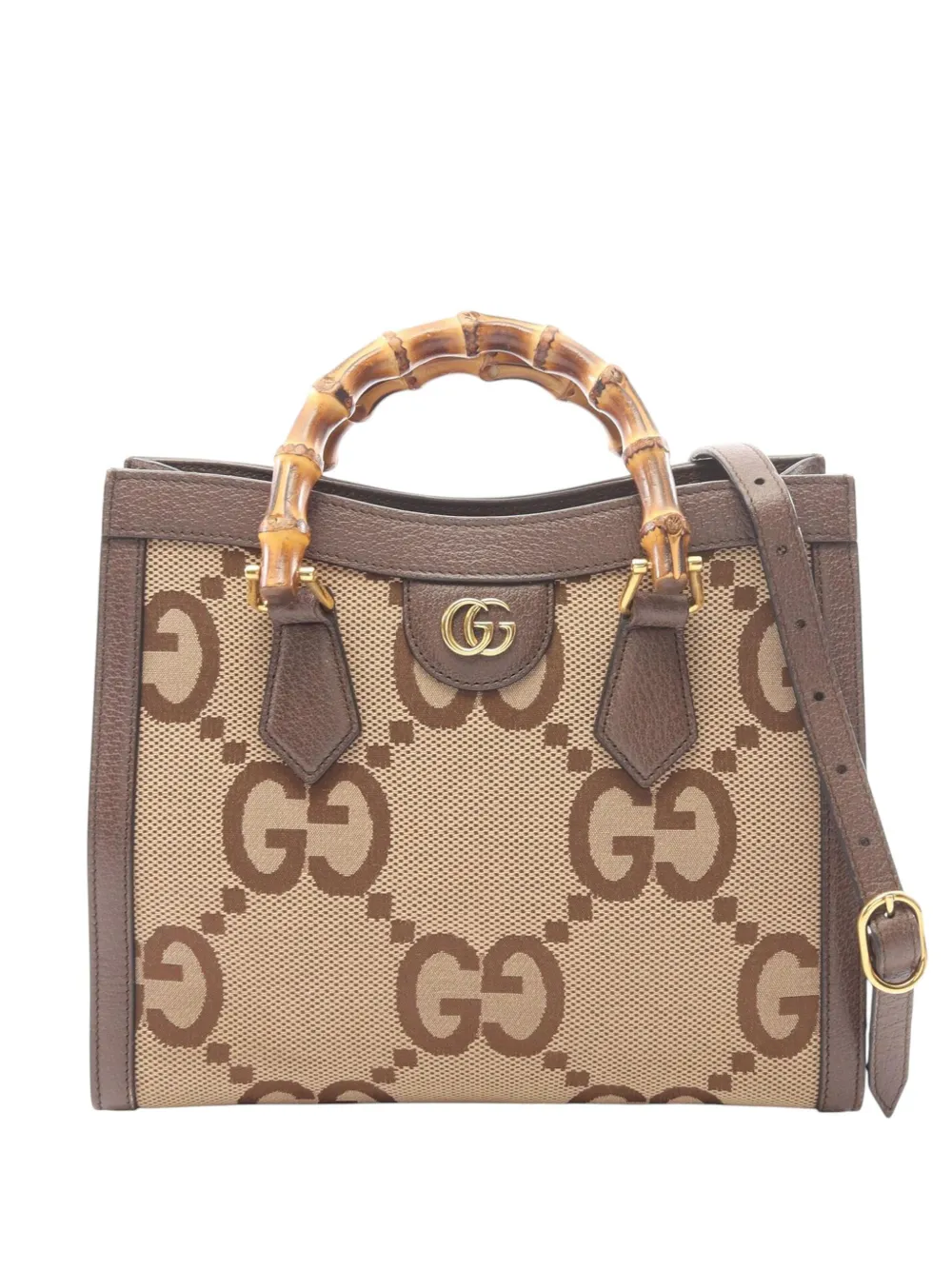 Gucci Pre-Owned 2000-2015 Medium Jumbo GG Canvas Bamboo Diana satchel - Toni neutri