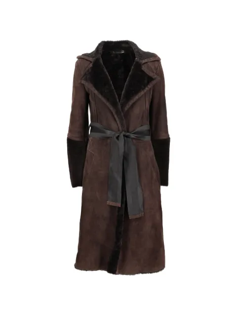 Gucci Pre-Owned belted shearling coat