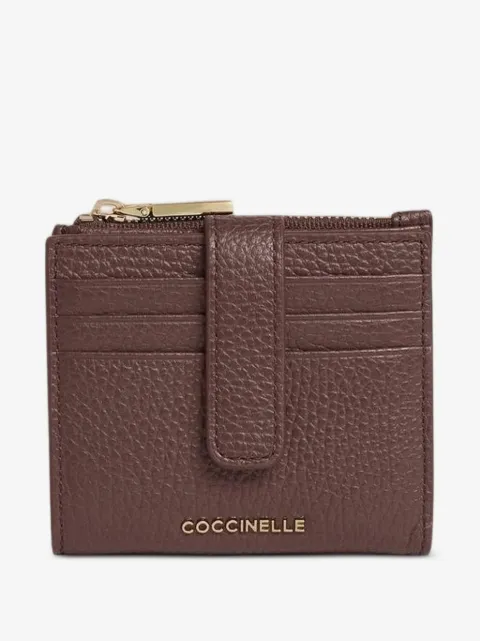 Coccinelle medium Metallic grained-leather wallet